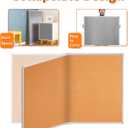 maxtek Large Cork Board 60 x 36 in, Bulletin Board for Walls, 5'x 3' Extra Aluminum Framed Corkboard, Foldable Wall Mounted Back to School Pin Memo Notice Cork Board for Office, Home Wall Display, 60x36 inches Silver