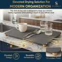 Stone Drying Mat for Kitchen Counter with 5 Wooden Feet, 20"×16