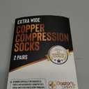 Doctor's Select Copper Plus Size Compression Socks Wide Calf - 2 Pairs | 20-30mmHg Extra Wide Calf Compression Sock Women | Extra Wide Calf Compression Sock for Traveling & Running | Copper Compression Socks Women & Men | Blue & Pink, 4XL