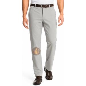 SNOWTEN Mens Dress Pants, Soft Pro Fabric, Classic Fit Stretch Work Pants Lightweight Water-Repellent Pant with Pockets (Gray, L)