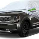 Full Car Cover Universal 6 Layers Outdoor Thicked All Weather Cover, Sunshield, Waterproof, Snow Proof, UV Proof, Scratch Proof, Bird Droppings, 6 Reflective Strips, Fits SUVs up 191"-200"
