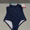 Kanu Surf Girls Daisy Beach Sport One Piece Swimsuit (12, Chloe Navy Dot)