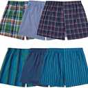 Fruit of the Loom Men's Tag Free Woven Boxer Shorts, Relaxed Fit, Moisture Wicking, Assorted Color Multipacks, XL