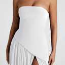 Memoriesea Women's Elegant Strapless High Split A Line Flowy Party Cocktail Maxi Dress (White, L)