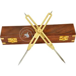 Artist Proportional Scale Divider Drawing Tool Professional 9 Long Solid Brass with Heavy Duty Steel Point with with Wooden Box an