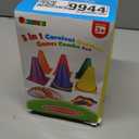 unanscre 31PCS 3 in 1 Carnival Outdoor Games Combo Set for Kids, Soft Plastic Cones Bean Bags Ring Toss Game, Gift for Birthday Party/Xmas