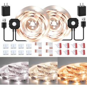 Motion Sensor LED Light Strip, Motion Sensor Light Indoor Closet Lights, 2700K-6500K White Dimmable Led Strip Lights for Bedroom, Kitchen, Stair Motion Activated, 2PCS