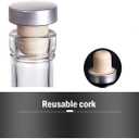 Clear Glass Bottles 12 oz - 375ml [Pack of 6] for Wine Beverages Drinks Oil Vinegar Kombucha Beer Water Soda with Cork Stopper Airtight Lid