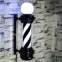 Barber Pole Black White LED Light,Traditional Barber Pole Outside Barber Shop Rotating Light Sign Light Box Rainproof Hairdressing Salon Save Energy Wall Lamp (68x26CM)