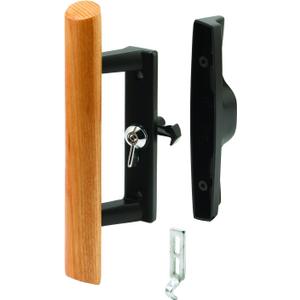 Prime-Line C 1107 Black Diecast with Hardwood Handle Surface Hook Sliding Patio Door (Single Pack)