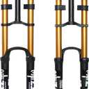 26/27.5/29 inch Mountain Bike Air Suspension Fork,Rebound Adjustment,180mm Travel,QR 9x100mm, 1-1/8 Straight Steerer, Ultralight Double Shoulder Design Front Fork for XC/AM MTB