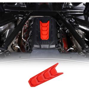 Engine Shroud Cover Panel Trim Cover Compatible with Chevrolet Corvette C8 2020-2026, ABS Engine Compartment Panel Protection Decoration Trim Accessories (Red)