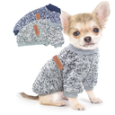 2 Pieces Dog Sweaters for Small Dogs Fall Dog Clothes Male Winter Fleece Pet Sweaters Warm Thick Puppy Outfit Small Dog Sweater for Boy Girl Dogs Teacup Dog, Yorkie, Chihuahua, Pug, XXS, Grey Navy