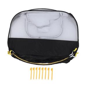 AMONIDA Foldable Pet Play Tent, Cat Pet Playpen, Portable Breathable Removable Bottom Tent with 4 Zipper Doors & Sunshade Top, Ideal for Dogs, Cats, Rabbits & Chickens, 170x85x60cm (Black)