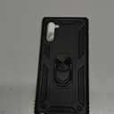 For Samsung Galaxy Note 10 Case, Note10 Case with HD Screen Protectors, Military-Grade Metal Ring Holder Kickstand 15ft Drop Tested Shockproof Cover Case for Samsung Note 10 (2019) Black