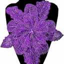 Rhinestone Bead Flower Applique Sewing Embroidery Trim Lace Patches for DIY Clothing Handmade Bridal Wedding Dresses Headwear Dcor (Style 2 Dark Purple)