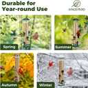 Kingsyard Metal Bird Feeders for Outdoors Hanging, Tube Bird Feeder with 6 Feeding Ports, 15 Inch, Chew-Proof & Weatherproof, Black