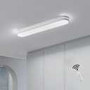 Becailyer Modern LED Linear Ceiling Lights, Dimmable LED Ceiling Lamp with Remote Control, 31.4" Metal Flush Mount Ceiling Lighting Fixtures for Living Room Kitchen Dining Room Hallway, White
