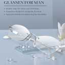 LUFF Rimless Reading Glasses for Women | Blue Light Computer Readers | Lightweight 16g Metal Frame | Eye Strain Relief, Size: 1.5x