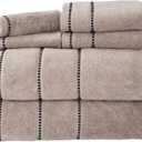 Lavish Home 6 Piece Bathroom Towels Set - 525GSM 100% Cotton Bathroom Essentials - 2 Bath Sheets, 2 Hand Towels, and 2 Wash Cloths for Bath, Shower, Gym, Spa, and Dorm Room (Taupe)