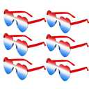 Star Shaped Sunglasses Star Sunglasses Bulk 6pcs Red Blue White Star Glasses 4th of July Patriotic Sunglasses Bulk 4th of July Star Glasses for 4th of July Patriotic Memorial Independent Day Women Men