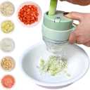 Vegetable Condiment Chopper Chilli Pepper USB Choppers Onion Choppers Peanut Garlic Shrimp Choppers Handheld Portable Small Food Slicer (Green)