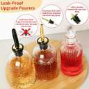 Coffee Syrup Dispenser Bottles Set 6 Pack 7 OZ, Simple Small Glass Syrup Bottles for Coffee Bar with Metal Pour Spout Ideal for Coffee Syrups, Honey