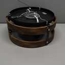 Rustic Farmhouse Wood Flush Mount Ceiling Light Fixture 1 Light Oak Wood and Metal Round Drum Semi Flush Mount Ceiling Light for Kitchen Hallway Entryway Bedroom Farmhouse Country, Black