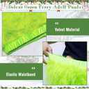 Christmas Green Furry Adult Pants Halloween Funny Cosplay Costume Props Santa Costume Green Pants For Adult (Green)