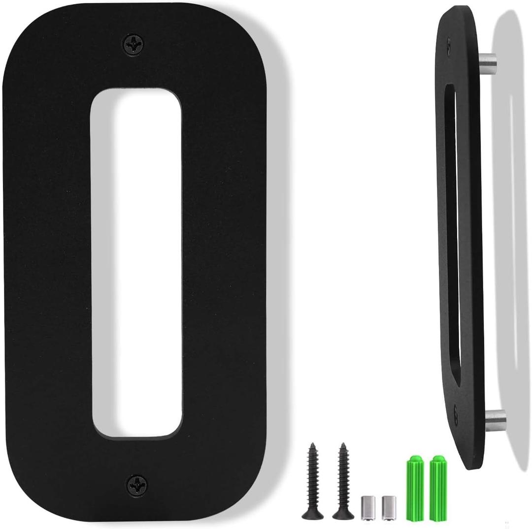 3 x 4 Inch Black Aluminum Letters, Floating House Address Numbers for Outside, Modern Metal Door Numbers Letters, Metal House Address Letter and Number for Home Office Apartment (0)