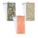 The Gifted Stationary Skinny Notebook Set - 3-Pack Spiral Top Notepads, Hard Cover (8.4 x 3.75 in, 100 Sheets/200 Pages) - William Morris Inspired - Portable Long Thin Notebook for Lists & Notes