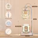 CASTLELIFE Dimmable Candle Warmer Lamp with Timer, Height Adjustable Candle Warmer for Jar Candles, Electric Wax Melt Warmer for Home Decor House Warming Gifts, Birthday Gifts for Women, Silver-Glass