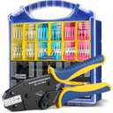 haisstronica 320PCS Heat Shrink Wire Connectors Set, 22-10AWG Marine Grade Heat Shrink Electrical Connectors with 9" Crimping Tool and Organizer (3Color/15Size)