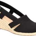 Juliet Holy Womens Wedges Sandals Platform Espadrilles Slingback Closed-toe Clogs Sandals (5, Black)