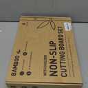 3 Packs Bamboo Cutting Board Set with Non Slip Feet Holder and Over Sink Nice Solid Thick Wood Juice Groove Chopping Board Extra Large Big Small Best Hardwood Kitchen Organic Vegetable Meat BBQ Kit (Brown)