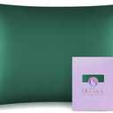 OLESILK 100% Mulberry Silk Toddler Pillowcase for Hair and Skin, Both Sides 19 Momme Pure Natural Silk Travel Pillow Cases with Hidden Zipper, 13"x 18", Dark Green