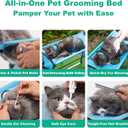 Senior & Older Pet Grooming Support Table, Hammock-Style Grooming Station for Elderly Dogs/Cats with Hind Leg Weakness, Nail Trimming, Bathing & Care, Foldable Aluminum Frame, No Hook Needed, 20 lbs