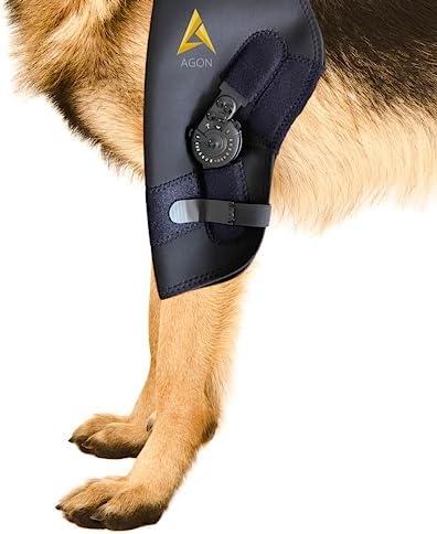AGON Dog Elbow Brace for Elbow Support – Adjustable Hinge Stabilizer Dog Elbow Protector – Neoprene Elbow Support Brace with Hook and Loop Closure – Ideal for Dysplasia, Dislocation, Osteoarthritis, Left Leg, Size: Medium