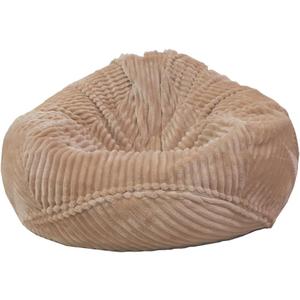 Bean Bag Chair for Adults and Kids Without Filler Giant Stuffed Animal Storage Cover Soft Faux Fur Floor Chair Cover for Bedroom Living Room, Khaki