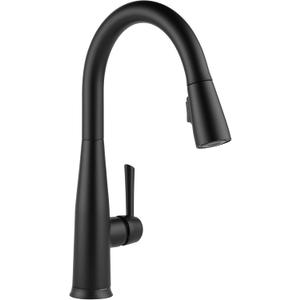 Delta Essa Touchless Kitchen Faucet with Touch Technology, Matte Black Kitchen Sink Faucet with Pull Down Sprayer, Single Hole, Matte Black 9113TL-BL-DST