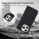 VISOUL Genuine Leather Case for iPhone 16 Pro Max Wallet Case with Card Holders, Magnetic Kickstand Flip Folio Cover Compatible with iPhone 16 Pro Max (6.9-inch)-Black