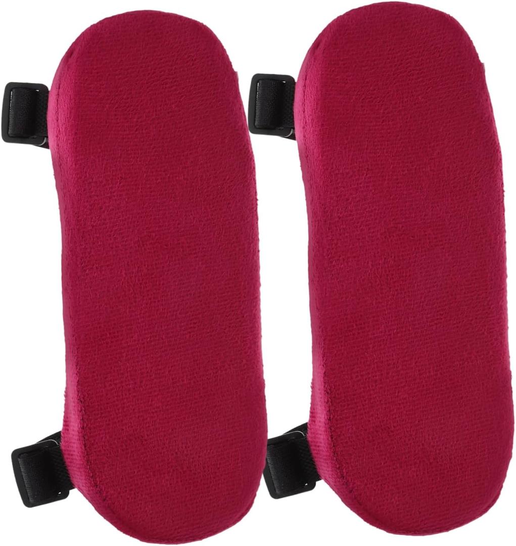 FRCOLOR 2pcs Office Chair Arm Replacement Elbow Pad Armrest Pillow for Chair Supple Armrest Covers Household Cover (Dark Red)