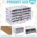 2 Pcs Confetti Classroom Paper Storage Organizer 19x12 Construction Paper Storage Desktop Mailbox File Sorter Sturdy Cardboard Literature Organizer for Home Office School