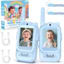 BlueFire Kids Walkie Talkies with Video  Screen Display Toy Radios with Voice Effects, One-on-One Pairing, Long Range  Birthday Toys Gifts for Boys & Girls Ages 312 (Blue)