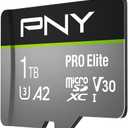 PNY 1TB PRO Elite Class 10 U3 V30 microSDXC Flash Memory Card - 100MB/s, Class 10, U3, V30, A2, 4K UHD, Full HD, UHS-I, Micro SD