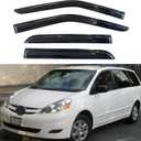 KPY Rain Guard Compatible with Toyota Sienna 2004-2010, 4PC Window Visor Side Window Vent Deflectors Tape-On Mugen Style, 2004 2005 2006 2007 2008 2009 2010