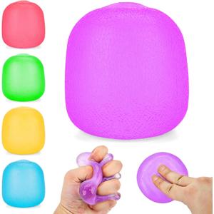 2 x Squishy Toys Stress Balls for Kids, Squeeze Fidget Toys for Teens Adults | Big Sensory Balls Slow Rising Squishies For Stress Relief Birthday Gifts Party Favors Class Prizes Stocking Stuffers- Purple