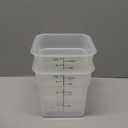 Cambro Food Storage Container with Lid (Microwave Safe and BPA-Free) - 2 Pack - Classic Series Square with Green Lid - 4 QT (Quart) - Commercial Grade for Food Prep (Translucent)