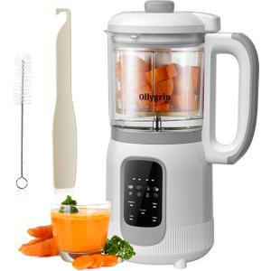 Ollygrin Baby Food Maker Steamer and Blender Baby Food Processor Puree Machine Baby Steamer Blender Food Processor One Step Baby Food Maker Chopper Grinder Auto Cooking Grinding Touch Screen White