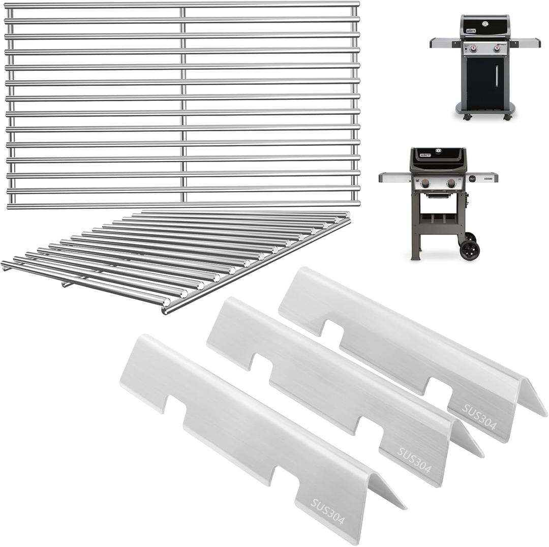 Grill Parts for Weber GS4 Spirit II & I E210 S210 E220 S220, GS4 Spirit 2 Grill Parts for Weber Flavorizer Bars 7635 67045 69796, Grates 7637 Replacement for Weber Spirit 2 Burner Kit, Stainless Steel